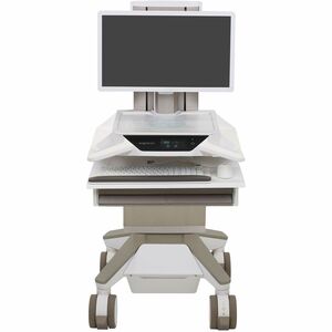 Ergotron CareFit Medical Trolley - TAA Compliant - 1 Drawer - 17.01 kg Capacity - 4 Casters - 127 mm Caster Size - White, 