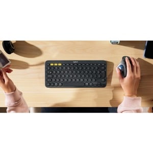 Logitech K380 键盘 - 无线 连接 - 黑 - 蓝牙 - 3 - 10 m 首页, 后面 热键 - 计算机, 智能电话, iPad mini - PC, Mac - AAA 支持的电池尺寸
