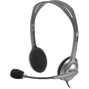 Logitech 有线 头戴式 立体声 耳机 - 黑 - 双声道 - 耳罩 - 32 欧姆 - 20 Hz 到 20 kHz - 235 cm 线缆 - 降噪, 双向 麦克风 - 迷你手机（3.5毫米）