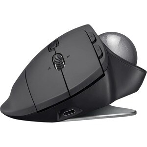 Logitech MX ERGO 鼠标 - 蓝牙/射频 - 光学 - 6 可编程按钮 - 石墨色 - 无线 - 可充电 - 4000 dpi - 轨迹球 - 右旋转