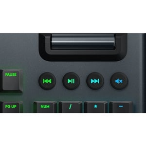 Logitech G G813 游戏键盘 - 电缆 连接 - USB 接口 - 英文 - 黑 - 机械 按键开关 - G 键, 可调亮度, 轮廓, 游戏模式, 多媒体, 音量控制 热键 - PC, Mac