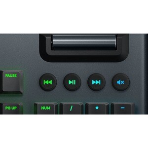 Logitech G813 游戏键盘 - 电缆 连接 - USB 接口 - 英文 - 黑 - 机械 按键开关 - 5 热键 - G 键, 轮廓, 可调亮度, 多媒体, 音量控制, 游戏模式 热键 - PC, Mac