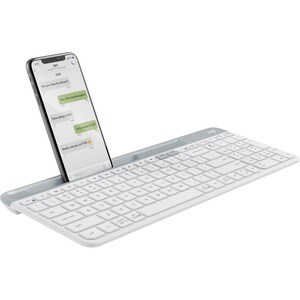 Logitech K580 键盘 - 无线 连接 - 英文（美国） - 白 - Bluetooth/RF - 10 m - 2.40 GHz - 手机, 台式计算机 - PC, Mac - AAA 支持的电池尺寸