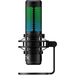 HyperX QuadCast S Wired Condenser Microphone - Black, Grey - 2.99 m - Stereo - 20 Hz to 20 kHz - Omni-directional, Cardioi