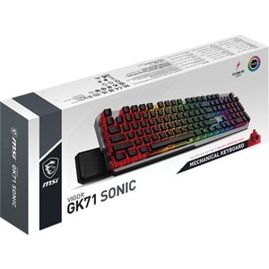 MSI Vigor GK71 Sonic Gaming Keyboard - Cable Connectivity - USB 2.0 Interface - RGB LED - 104 Key(s) - Rugged - Gaming Con