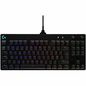 Logitech G PRO Gaming Keyboard - Cable Connectivity - USB Interface - RGB LED - Spanish - QWERTY Layout - Black - Mechanic