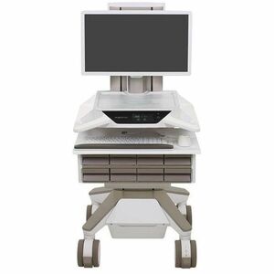 Ergotron CareFit Medical Trolley - TAA Compliant - 8 Drawer - 17.01 kg Capacity - 4 Casters - 127 mm Caster Size - White, 