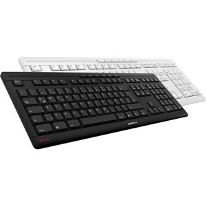 CHERRY STREAM Keyboard - Cable Connectivity - USB Interface - German - White Grey - Rubber Dome Keyswitch - 105 Key(s) - M