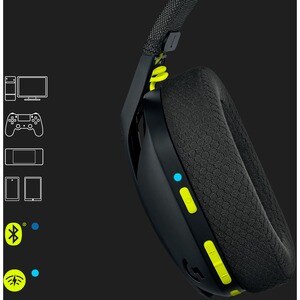 Auriculares de gaming Logitech G435 Inalámbrico Sobre la oreja Estéreo - Negro, Amarillo - Cerrado - 1000cm - Bluetooth - 