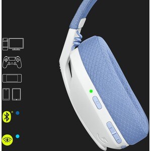 Auriculares de gaming Logitech G435 Inalámbrico Sobre la oreja Estéreo - Blanco, Lila - Cerrado - 1000cm - Bluetooth - 45O