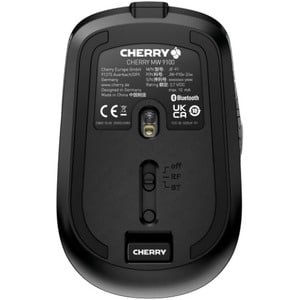 CHERRY MW 9100 Mouse - Bluetooth/Radio Frequency - USB - Optical - 6 Button(s) - Black - 1 - Wireless - 2.48 GHz - Recharg