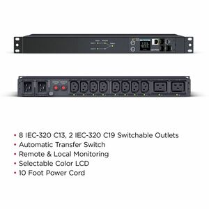 CyberPower PDU44005 Modular PDU - Switched - IEC 60320 C20 - 8 x IEC 60320 C13, 2 x IEC 60320 C19 - 20 A - 230 V AC Input 