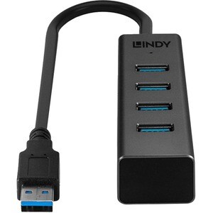 LINDY USB Hub - USB 3.2 (Gen 1) Type A - External - Grey - 4 Total USB Port(s) - 4 USB 3.0 Port(s) - PC