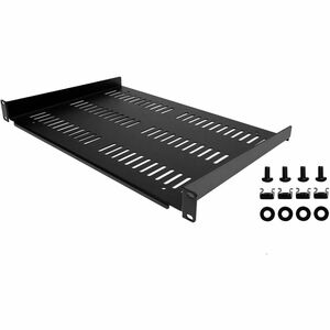 StarTech.com 1 HE Perforierter Fachboden für 19" Netzwerk Schrank, Freitragende Ablage für Racks, Frontmontage, 25 kg Trag