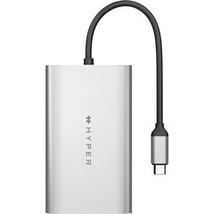 Hyper HDM1-GL USB Type C Docking Station for Desktop PC, Notebook - 100 W - Grey - 2 Displays Supported - 4K - 3840 x 2160