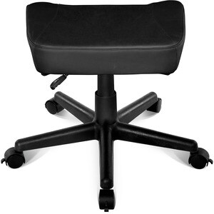 AKRACING Foot Stool - Black PU Leather, High Density Foam (HDF) Seat - Black Frame - 5-star Base