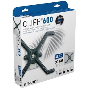 Fixation murale Erard Pro CLIFF 600 pour Ecran Plat, Ecran LCD - Noir, Argenté - 101,6 cm à 165,1 cm (65") - 30 kg Max - 1