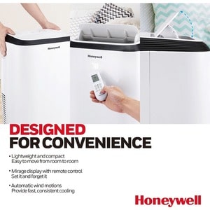 Honeywell HM2CESAWK8 Portable Air Conditioner - 11000 BTU - 500 Sq. Ft. Coverage - Dehumidifier - Remote Control - White