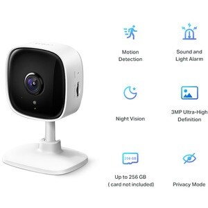 Tapo TAPO C110 3 Megapixel HD Network Camera - 9.14 m Night Vision - H.264 - 2304 x 1296 Fixed Lens - 15 fps - Alexa, Goog