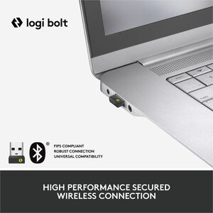 Logitech Lift for Business Left, Vertical Ergonomic Mouse - Left-handed, Wireless, Bluetooth or Secured Logi Bolt USB, Qui
