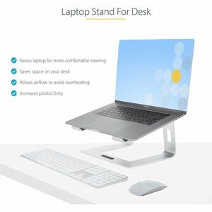 StarTech.com LAPTOP-STAND-SILVER. Produkttyp: Laptop-Ständer, Produktfarbe: Silber, Materialien: Aluminium. Breite: 223 mm
