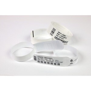 Wristband Polypropylene 1x10in (25.4x254mm) Direct thermal Z-Band Fun Adhesive closure 1in (25.4mm) core 350/roll Red
