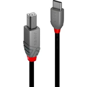 LINDY Anthra Line 3 m USB-C/USB-B Datentransferkabel - Cable for PC, Notebook, Drucker - 480 Gbit/s - Abschirmung - Nickel