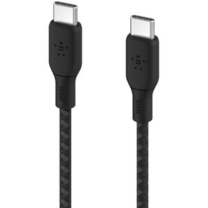 Belkin BoostCharge USB-C to USB-C Cable 100W - (2 meter / 6.6 foot, Black) - 6.6 ft USB-C Data Transfer Cable for MacBook,