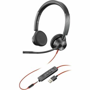 Plantronics Blackwire BW3320 USB-A 有线 头戴式 耳机 - 双声道 - 上耳式 - 32 欧姆 - 20 Hz 到 20 kHz - 降噪 麦克风 - A 型 USB