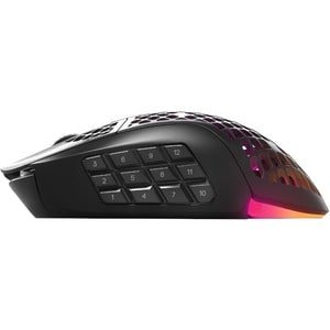 SteelSeries Aerox 9 Wireless Gaming Mouse - Optical - Cable/Wireless - Bluetooth/Radio Frequency - 2.40 GHz - Black - USB 