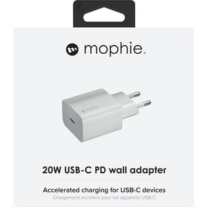 Adattatore CA Mophie - 20 W - USB - Per Dispositivo USB tipo C - 5 V DC Uscita