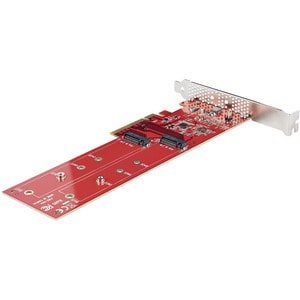 StarTech.com Dual M.2 PCIe SSD Adapter Card, x8 / x16 Dual NVMe or AHCI M.2 SSD to PCI Express 4.0, Up to 7.8GBps/Drive, F