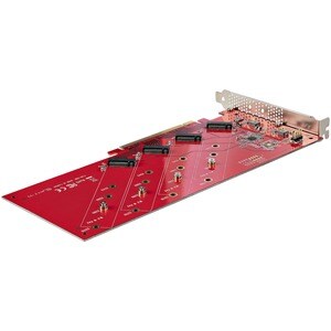StarTech.com Quad M.2 PCIe Adapter Card, x16 Quad NVMe or AHCI M.2 SSD to PCI Express 4.0, Up to 7.8GBps/Drive, For 2242/2