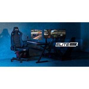 Next Level Racing Elite Gaming Chair Black Leather Edition - For Game - Leather, Aluminum, Suede, PU Leather - Black