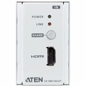 ATEN VE1801AEUT Video Extender Transmitter - Wired - 1 Input Device - 70 m Range - 1 x Network (RJ-45) - 1 x HDMI In - 409