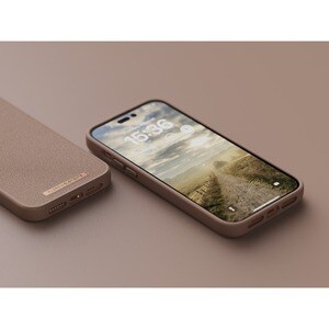 Coque Njord Fabric - pour Apple iPhone 14 Pro Max Smartphone - Rose des sables - Résistant aux chocs, Résistant aux rayure