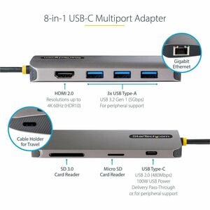 StarTech.com Docking Station - for Tablet PC, Notebook - Memory Card Reader - microSD, SD, SDHC, SDXC - 100 W Power Supply