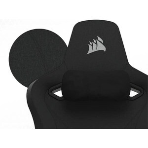 Corsair TC200 Gaming Chair - Soft Fabric - Black/Black - For Gaming - Fabric, Steel, Foam, Memory Foam - Black