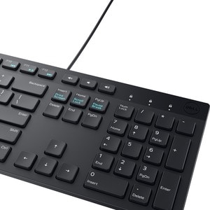 Dell Wired Keyboard and Mouse - KM300C - USB Keyboard - Black - USB Cable Mouse - Optical - 1000 dpi - 3 Button - Black - 