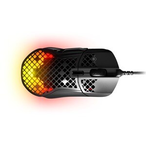 SteelSeries Aerox 5 Gaming Mouse - USB Type C - Optical - 9 Button(s) - 9 Programmable Button(s) - Matte Black - Cable - 1