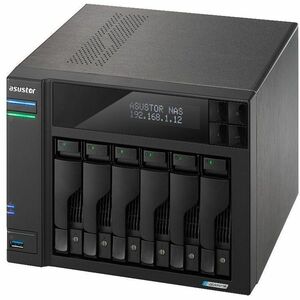 Asustor Lockerstor 6 Gen2 AS6706T - 6 Bay NAS, Quad-Core 2.0 GHz CPU, 4X M.2 NVMe Slots, Dual 2.5GbE, Upgradable to 10GbE,