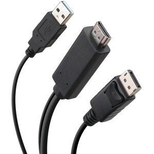 IOGEAR 6 ft. Active 4K HDMI to DisplayPort Cable - 6 ft DisplayPort/HDMI/USB A/V Cable for KVM Switch, Video Switcher, Mon