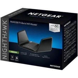 Netgear Nighthawk RAXE300 Wi-Fi 6E IEEE 802.11 a/b/g/n/ac/ax Ethernet Wireless Router - Tri Band - 2.40 GHz ISM Band - 5 G