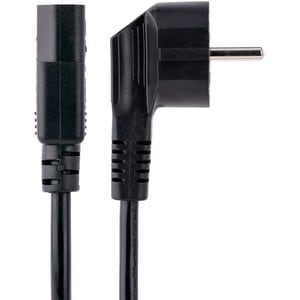 StarTech.com 1m (3ft) Computer Power Cord, 18AWG, EU Schuko to C13 Power Cord, 10A 250V, Black Replacement AC Cord, TV/Mon
