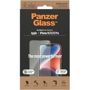 PanzerGlass Tempered Glass Screen Protector - Transparent - For Widescreen LCD iPhone 13, iPhone 13 Pro, iPhone 14 - Bump 