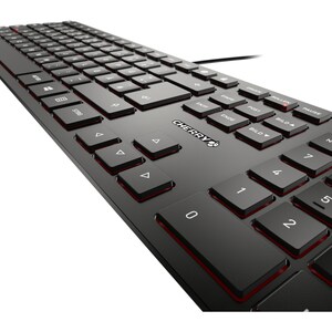 CHERRY KC 6000 SLIM Keyboard - Cable Connectivity - USB Interface - English (US) - Black - SX Keyswitch - Multimedia Hot K