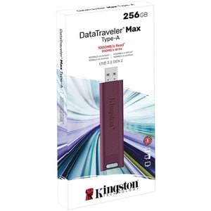 Kingston DataTraveler Max DTMAXA 256 GB USB 3.2 (Gen 2) Type A Flash Drive - Red - 1000 MB/s Read Speed - 900 MB/s Write S