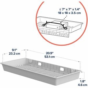 Ergotron CareFit Mounting Tray for CPU, Mini PC - White - 1.81 kg Load Capacity - High-grade Plastic