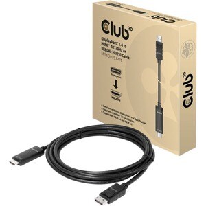 Club 3D DisplayPort 1.4 to HDMI 4K120Hz or 8K60Hz HDR10 Cable M/M 3m/9.84ft - 9.84 ft DisplayPort/HDMI A/V Cable for Audio