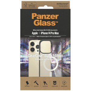 PanzerGlass ClearCase Case for Apple iPhone 14 Pro Max Smartphone - Black - Bacterial Resistant, Drop Resistant, Scratch R